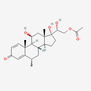 Pregna-1,4-dien-3-one,21-(acetyloxy)-11,17,20-trihydroxy-6-methyl-, (6a,11b,20R)-(9CI)
