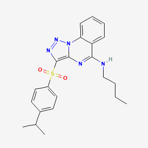 molecular formula C22H25N5O2S B11423758 N-butyl-3-{[4-(propan-2-yl)phenyl]sulfonyl}[1,2,3]triazolo[1,5-a]quinazolin-5-amine 