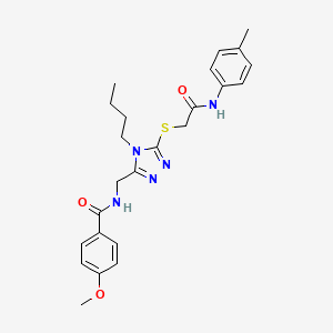 molecular formula C24H29N5O3S B11423804 N-{[4-Butyl-5-({[(4-methylphenyl)carbamoyl]methyl}sulfanyl)-4H-1,2,4-triazol-3-YL]methyl}-4-methoxybenzamide 