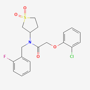 molecular formula C19H19ClFNO4S B11423833 2-(2-chlorophenoxy)-N-(1,1-dioxidotetrahydrothiophen-3-yl)-N-(2-fluorobenzyl)acetamide 