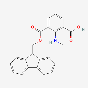 molecular formula C23H19NO4 B1142385 3-(((9H-Fluoren-9-yl)methoxy)carbonyl)-2-(methylamino)benzoic acid CAS No. 120467-46-1