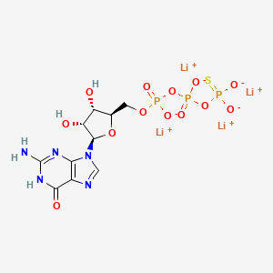 molecular formula C₁₀H₁₆Li₄N₅O₁₃P₃S B1142389 Guanosine 5'-(trihydrogen diphosphate), monoanhydride with phosphorothioic acid, tetralithium salt CAS No. 94825-44-2