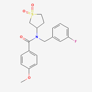 molecular formula C19H20FNO4S B11423949 N-(1,1-dioxidotetrahydrothiophen-3-yl)-N-(3-fluorobenzyl)-4-methoxybenzamide 