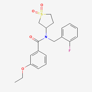 molecular formula C20H22FNO4S B11423966 N-(1,1-dioxidotetrahydrothiophen-3-yl)-3-ethoxy-N-(2-fluorobenzyl)benzamide 
