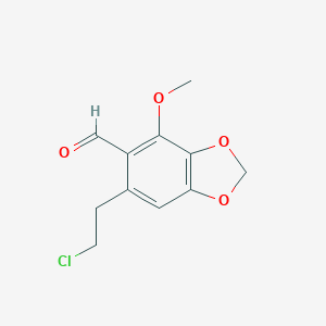molecular formula C11H11ClO4 B011424 6-(2-Chloro-ethyl)-4-methoxy-benzo[1,3]dioxole-5-carbaldehyde CAS No. 109856-96-4