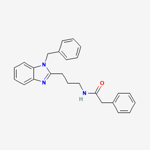 molecular formula C25H25N3O B11424143 N-[3-(1-benzyl-1H-benzimidazol-2-yl)propyl]-2-phenylacetamide 