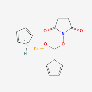 molecular formula C15H13FeNO4 B1142424 Ferrocene, [[(2,5-dioxo-1-pyrrolidinyl)oxy]carbonyl]- CAS No. 115223-09-1