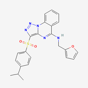 molecular formula C23H21N5O3S B11424348 N-(furan-2-ylmethyl)-3-{[4-(propan-2-yl)phenyl]sulfonyl}[1,2,3]triazolo[1,5-a]quinazolin-5-amine 