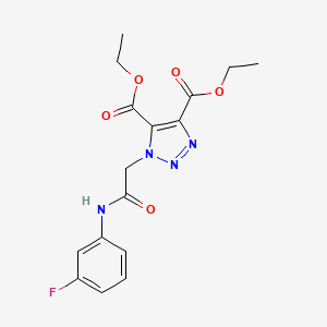 molecular formula C16H17FN4O5 B11424466 diethyl 1-{2-[(3-fluorophenyl)amino]-2-oxoethyl}-1H-1,2,3-triazole-4,5-dicarboxylate 