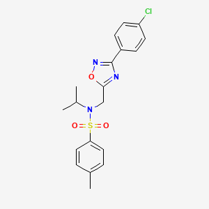 molecular formula C19H20ClN3O3S B11424493 N-{[3-(4-chlorophenyl)-1,2,4-oxadiazol-5-yl]methyl}-4-methyl-N-(propan-2-yl)benzenesulfonamide 