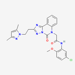 molecular formula C25H24ClN7O3 B11424511 N-(5-chloro-2-methoxyphenyl)-2-{2-[2-(3,5-dimethyl-1H-pyrazol-1-yl)ethyl]-5-oxo-5H,6H-[1,2,4]triazolo[1,5-c]quinazolin-6-yl}acetamide 