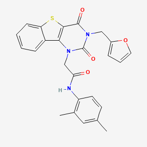 molecular formula C25H21N3O4S B11424515 N-(2,4-dimethylphenyl)-2-[3-(2-furylmethyl)-2,4-dioxo-3,4-dihydro[1]benzothieno[3,2-d]pyrimidin-1(2H)-yl]acetamide 