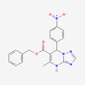 molecular formula C20H17N5O4 B11424572 Benzyl 5-methyl-7-(4-nitrophenyl)-4,7-dihydro[1,2,4]triazolo[1,5-a]pyrimidine-6-carboxylate 