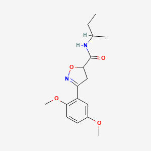 molecular formula C16H22N2O4 B11424586 N-(butan-2-yl)-3-(2,5-dimethoxyphenyl)-4,5-dihydro-1,2-oxazole-5-carboxamide 