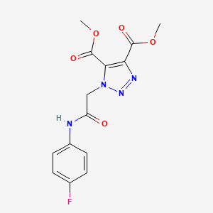 molecular formula C14H13FN4O5 B11424630 dimethyl 1-{2-[(4-fluorophenyl)amino]-2-oxoethyl}-1H-1,2,3-triazole-4,5-dicarboxylate 