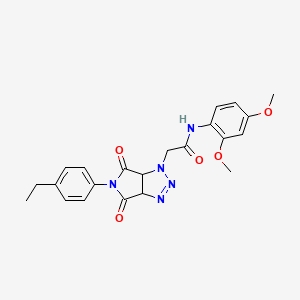 molecular formula C22H23N5O5 B11424640 N-(2,4-dimethoxyphenyl)-2-[5-(4-ethylphenyl)-4,6-dioxo-4,5,6,6a-tetrahydropyrrolo[3,4-d][1,2,3]triazol-1(3aH)-yl]acetamide 