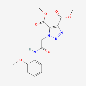 molecular formula C15H16N4O6 B11424734 dimethyl 1-{2-[(2-methoxyphenyl)amino]-2-oxoethyl}-1H-1,2,3-triazole-4,5-dicarboxylate 