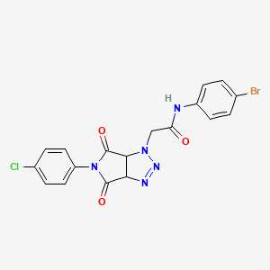 molecular formula C18H13BrClN5O3 B11424939 N-(4-bromophenyl)-2-[5-(4-chlorophenyl)-4,6-dioxo-4,5,6,6a-tetrahydropyrrolo[3,4-d][1,2,3]triazol-1(3aH)-yl]acetamide 