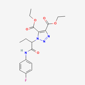molecular formula C18H21FN4O5 B11425075 diethyl 1-{1-[(4-fluorophenyl)amino]-1-oxobutan-2-yl}-1H-1,2,3-triazole-4,5-dicarboxylate 