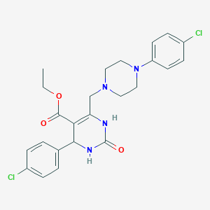 molecular formula C24H26Cl2N4O3 B11425092 Ethyl 4-(4-chlorophenyl)-6-{[4-(4-chlorophenyl)piperazin-1-yl]methyl}-2-oxo-1,2,3,4-tetrahydropyrimidine-5-carboxylate 