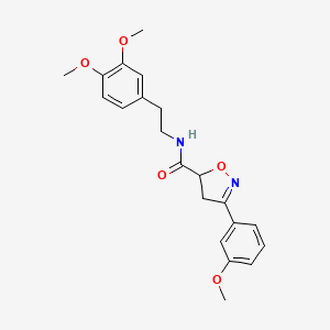 molecular formula C21H24N2O5 B11425174 N-[2-(3,4-dimethoxyphenyl)ethyl]-3-(3-methoxyphenyl)-4,5-dihydro-1,2-oxazole-5-carboxamide 