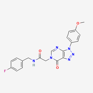 molecular formula C20H17FN6O3 B11425180 N-(4-fluorobenzyl)-2-[3-(4-methoxyphenyl)-7-oxo-3,7-dihydro-6H-[1,2,3]triazolo[4,5-d]pyrimidin-6-yl]acetamide 