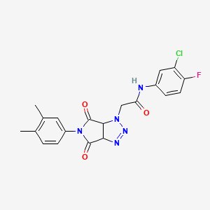 molecular formula C20H17ClFN5O3 B11425207 N-(3-chloro-4-fluorophenyl)-2-[5-(3,4-dimethylphenyl)-4,6-dioxo-4,5,6,6a-tetrahydropyrrolo[3,4-d][1,2,3]triazol-1(3aH)-yl]acetamide 