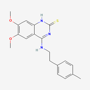 molecular formula C19H21N3O2S B11425214 6,7-dimethoxy-4-{[2-(4-methylphenyl)ethyl]amino}quinazoline-2(1H)-thione 