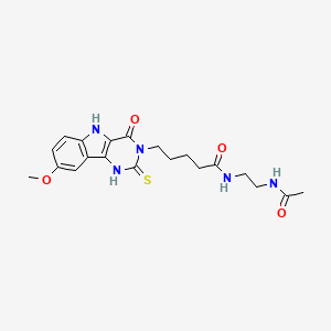 molecular formula C20H25N5O4S B11425254 N-(2-acetamidoethyl)-5-(8-methoxy-4-oxo-2-sulfanylidene-1,5-dihydropyrimido[5,4-b]indol-3-yl)pentanamide 