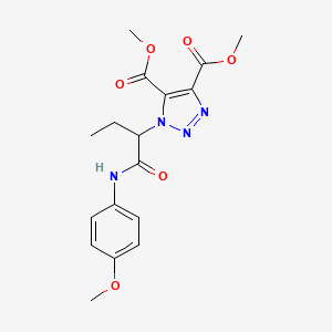molecular formula C17H20N4O6 B11425443 dimethyl 1-{1-[(4-methoxyphenyl)amino]-1-oxobutan-2-yl}-1H-1,2,3-triazole-4,5-dicarboxylate 