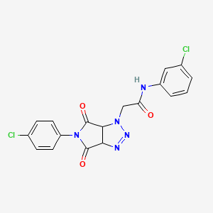molecular formula C18H13Cl2N5O3 B11425447 N-(3-chlorophenyl)-2-[5-(4-chlorophenyl)-4,6-dioxo-4,5,6,6a-tetrahydropyrrolo[3,4-d][1,2,3]triazol-1(3aH)-yl]acetamide 
