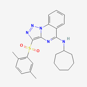 molecular formula C24H27N5O2S B11425449 N-cycloheptyl-3-[(2,5-dimethylphenyl)sulfonyl][1,2,3]triazolo[1,5-a]quinazolin-5-amine 