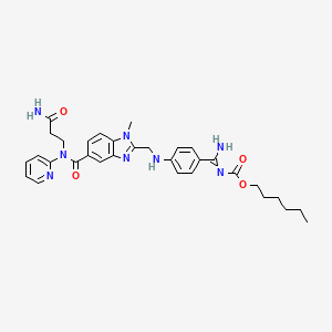 molecular formula C32H38N8O4 B1142545 (Z)-hexyl amino(4-((5-((3-amino-3-oxopropyl)(pyridin-2-yl)carbamoyl)-1-methyl-1H-benzo[d]imidazol-2-yl)methylamino)phenyl)methylenecarbamate CAS No. 1580491-16-2