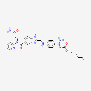 (Z)-hexyl amino(4-((5-((3-amino-3-oxopropyl)(pyridin-2-yl)carbamoyl)-1-methyl-1H-benzo[d]imidazol-2-yl)methylamino)phenyl)methylenecarbamate
