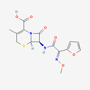 molecular formula C15H15N3O6S B1142554 (6R,7R)-7-((Z)-2-(furan-2-yl)-2-(methoxyimino)acetamido)-3-methyl-8-oxo-5-thia-1-azabicyclo[4.2.0]oct-2-ene-2-carboxylic acid CAS No. 69822-88-4