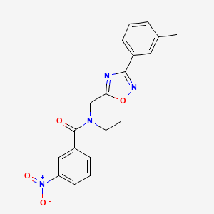molecular formula C20H20N4O4 B11425579 N-{[3-(3-methylphenyl)-1,2,4-oxadiazol-5-yl]methyl}-3-nitro-N-(propan-2-yl)benzamide 