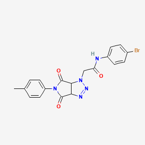 molecular formula C19H16BrN5O3 B11425733 N-(4-bromophenyl)-2-[5-(4-methylphenyl)-4,6-dioxo-4,5,6,6a-tetrahydropyrrolo[3,4-d][1,2,3]triazol-1(3aH)-yl]acetamide 