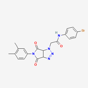 molecular formula C20H18BrN5O3 B11425742 N-(4-bromophenyl)-2-[5-(3,4-dimethylphenyl)-4,6-dioxo-4,5,6,6a-tetrahydropyrrolo[3,4-d][1,2,3]triazol-1(3aH)-yl]acetamide 
