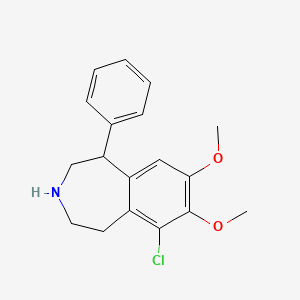 molecular formula C₁₈H₂₀ClNO₂ B1142603 6-chloro-7,8-dimethoxy-1-phenyl-2,3,4,5-tetrahydro-1H-3-benzazepine CAS No. 67287-38-1
