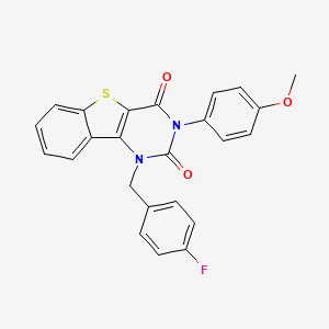 molecular formula C24H17FN2O3S B11426083 1-(4-fluorobenzyl)-3-(4-methoxyphenyl)[1]benzothieno[3,2-d]pyrimidine-2,4(1H,3H)-dione 