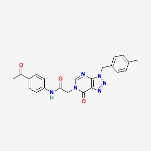 molecular formula C22H20N6O3 B11426111 N-(4-acetylphenyl)-2-[3-(4-methylbenzyl)-7-oxo-3,7-dihydro-6H-[1,2,3]triazolo[4,5-d]pyrimidin-6-yl]acetamide 