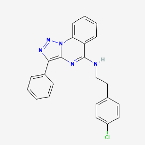 molecular formula C23H18ClN5 B11426159 N-[2-(4-chlorophenyl)ethyl]-3-phenyl[1,2,3]triazolo[1,5-a]quinazolin-5-amine 