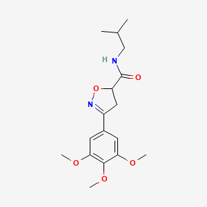 molecular formula C17H24N2O5 B11426249 N-(2-methylpropyl)-3-(3,4,5-trimethoxyphenyl)-4,5-dihydro-1,2-oxazole-5-carboxamide 