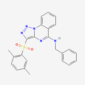 molecular formula C24H21N5O2S B11426306 N-benzyl-3-[(2,5-dimethylphenyl)sulfonyl][1,2,3]triazolo[1,5-a]quinazolin-5-amine 