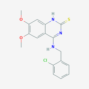 molecular formula C17H16ClN3O2S B11426411 4-{[(2-Chlorophenyl)methyl]amino}-6,7-dimethoxy-1,2-dihydroquinazoline-2-thione 