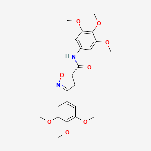 molecular formula C22H26N2O8 B11426430 N,3-bis(3,4,5-trimethoxyphenyl)-4,5-dihydro-1,2-oxazole-5-carboxamide 