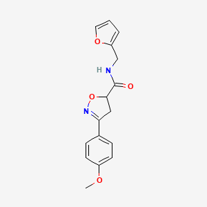 molecular formula C16H16N2O4 B11426479 N-(furan-2-ylmethyl)-3-(4-methoxyphenyl)-4,5-dihydro-1,2-oxazole-5-carboxamide 