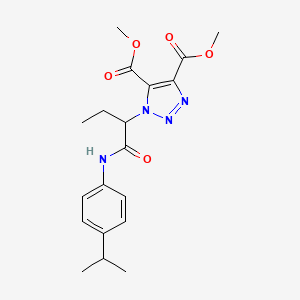 molecular formula C19H24N4O5 B11426494 dimethyl 1-(1-oxo-1-{[4-(propan-2-yl)phenyl]amino}butan-2-yl)-1H-1,2,3-triazole-4,5-dicarboxylate 