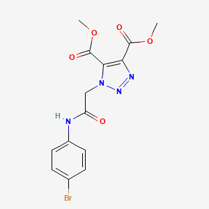 molecular formula C14H13BrN4O5 B11426576 dimethyl 1-{2-[(4-bromophenyl)amino]-2-oxoethyl}-1H-1,2,3-triazole-4,5-dicarboxylate 