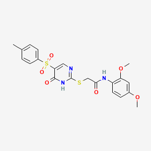 molecular formula C21H21N3O6S2 B11426669 N-(2,4-dimethoxyphenyl)-2-((6-oxo-5-tosyl-1,6-dihydropyrimidin-2-yl)thio)acetamide 